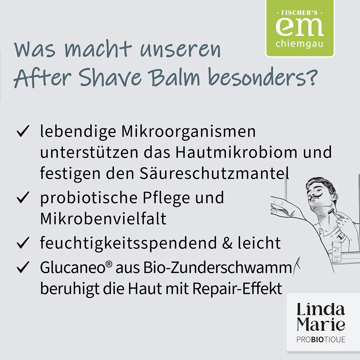 Linda Marie PROBIOTIQUE – After Shave Balm - sensitiv pflegen - Image 4
