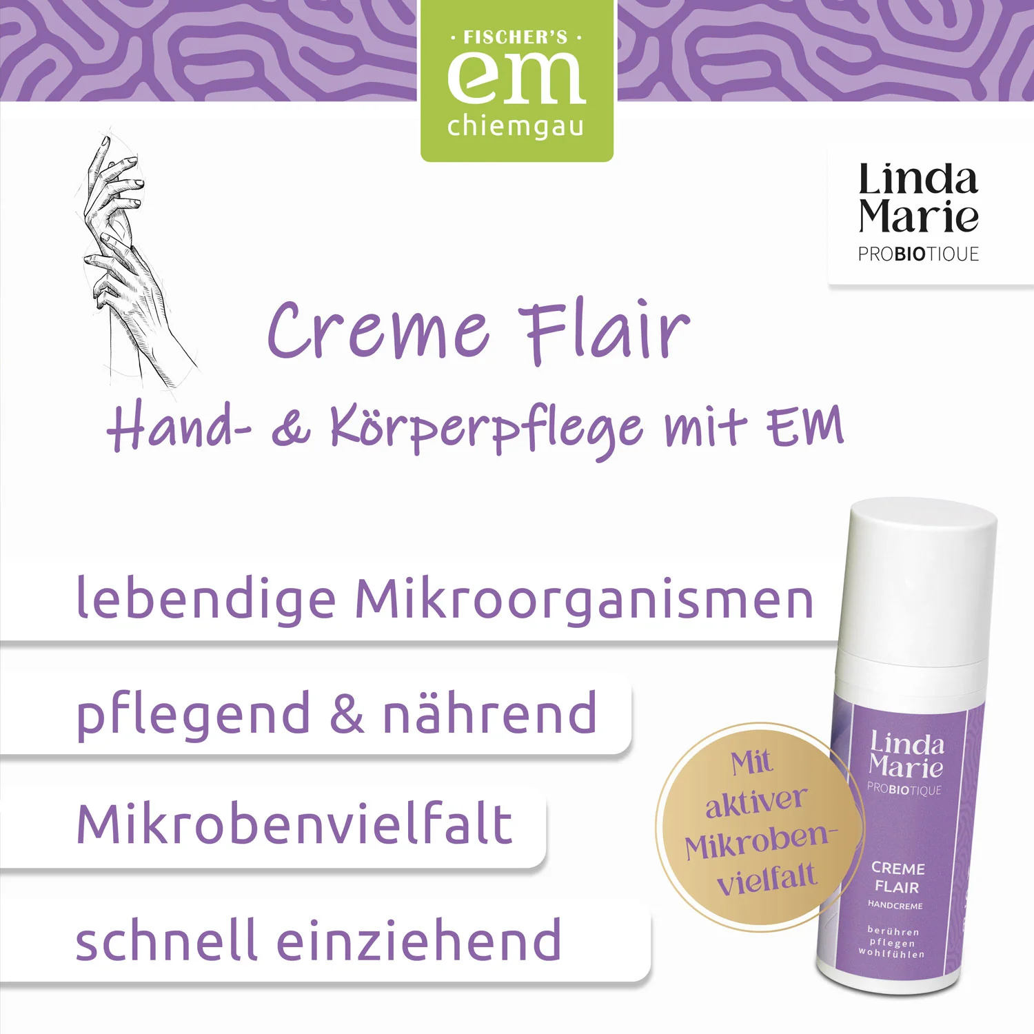 Linda Marie PROBIOTIQUE Creme Flair · Handpflege - Image 3