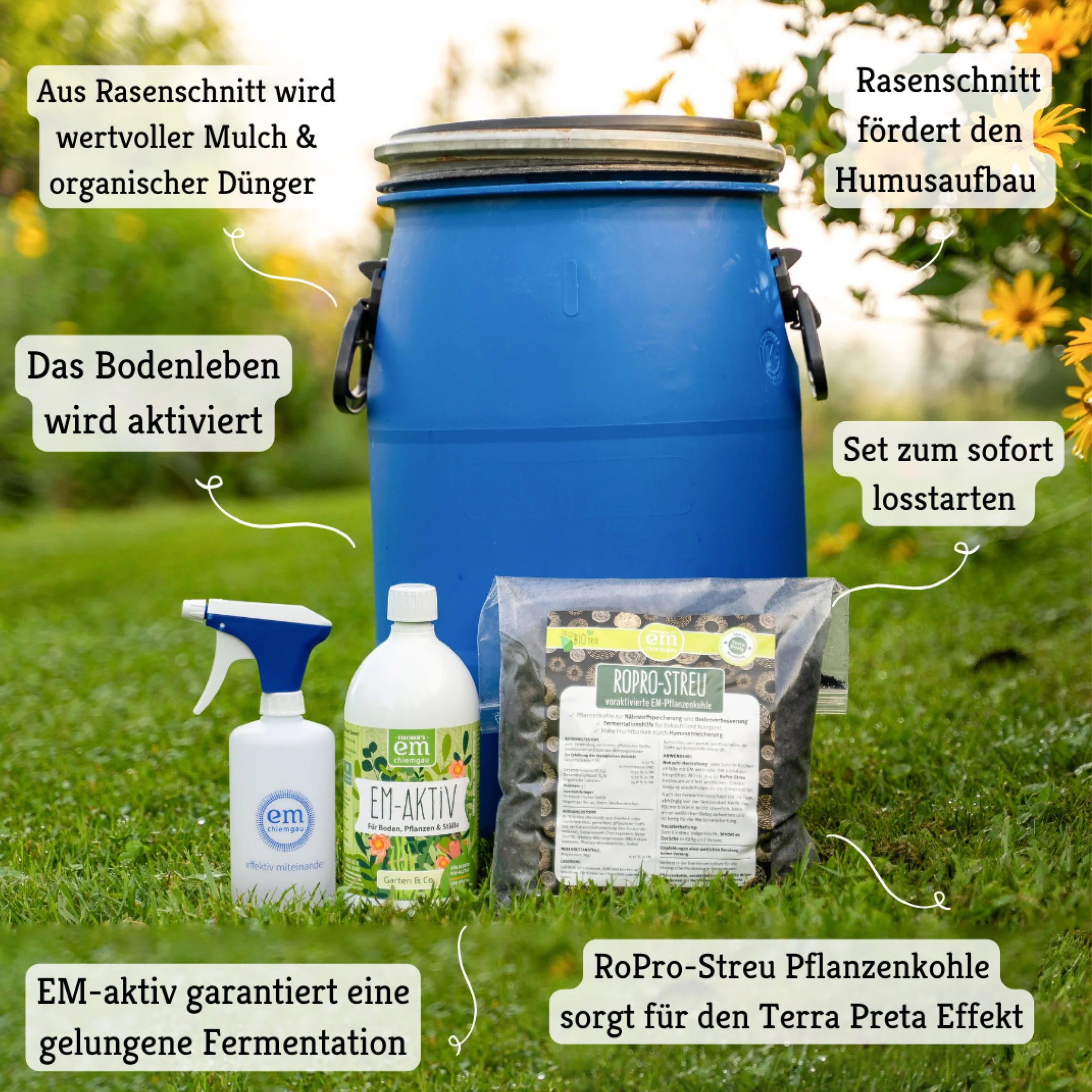 Rasenbokashi Set groß - mit 64 L Fass - Image 4