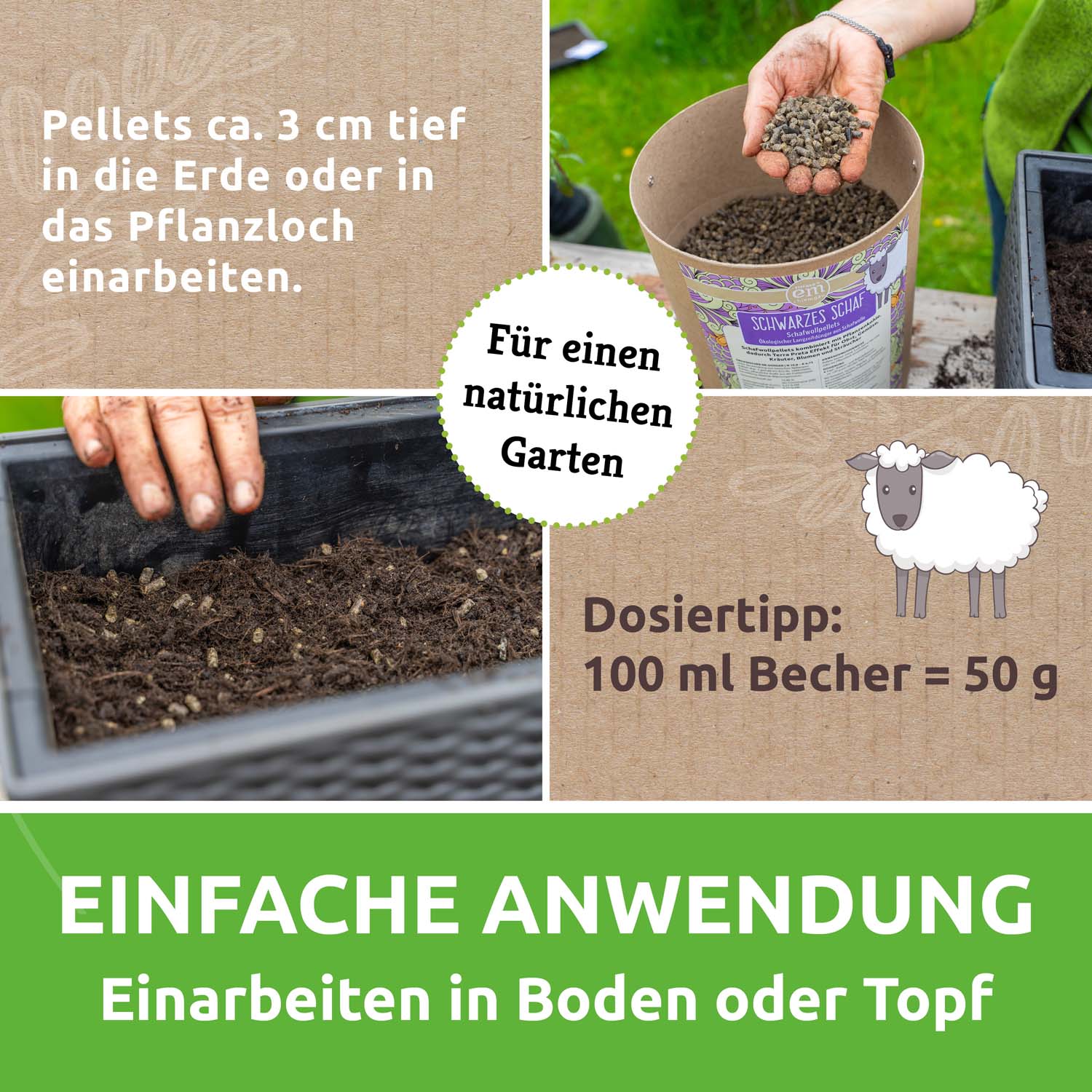 Schwarzes Schaf - Schafwollpellets - Image 5
