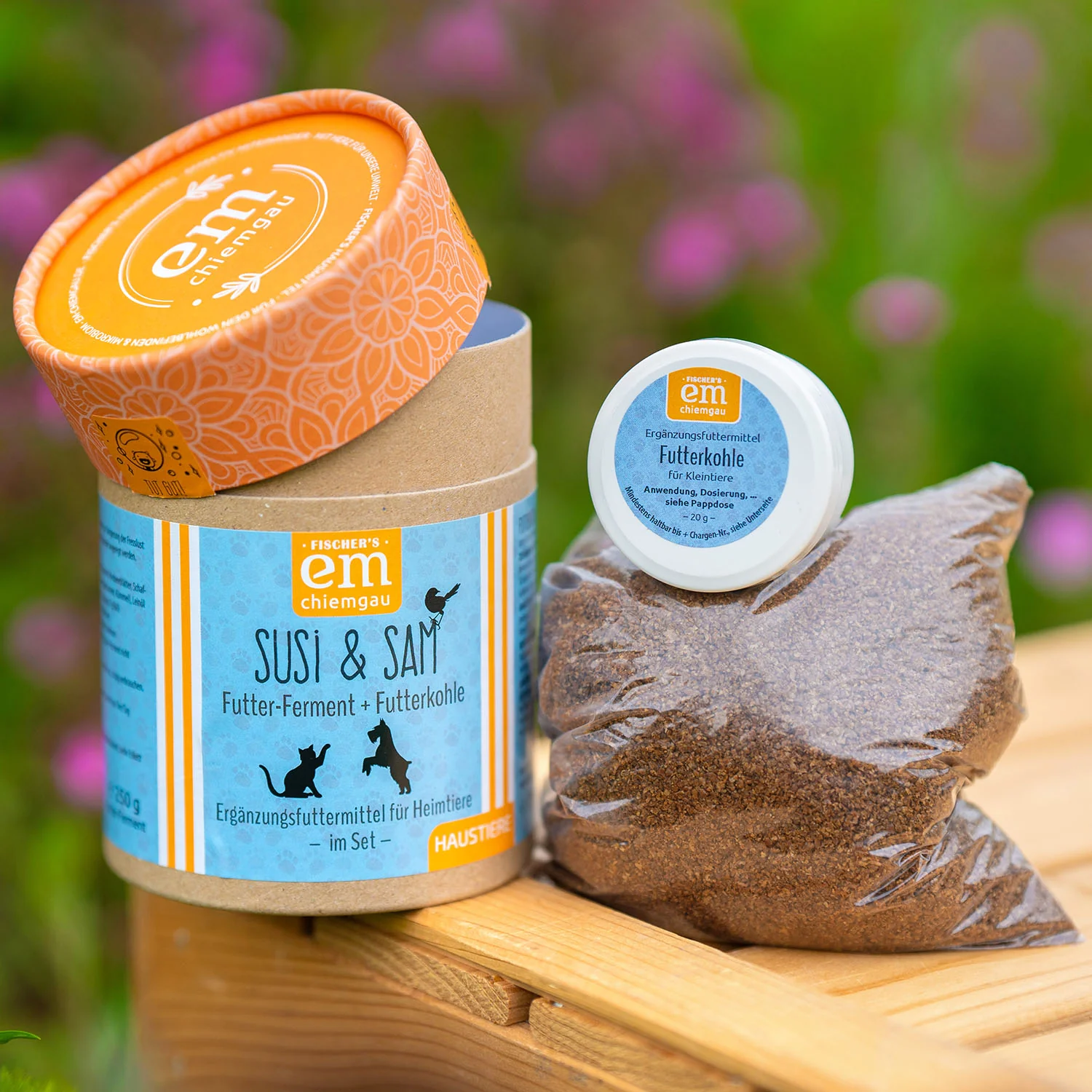 Susi + Sam Futter-Ferment 250g & Futterkohle 20g  in der Pappdose